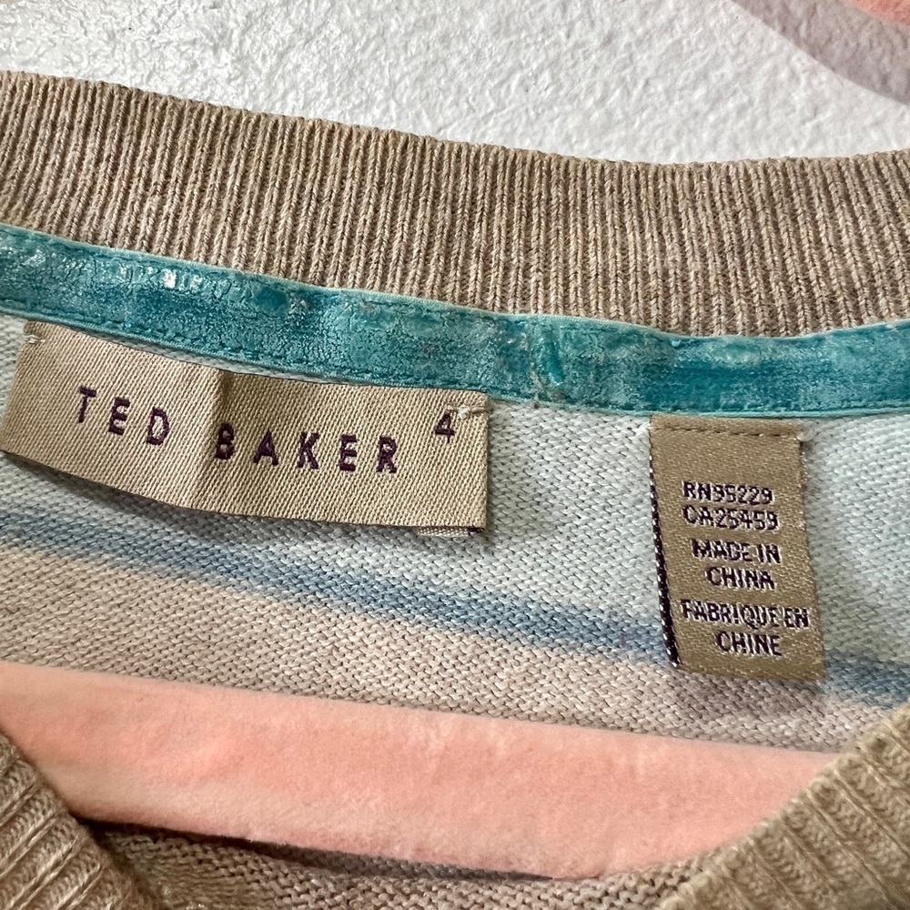 Ted Baker Pull-Over Striped Crewneck Sweater - Size 4/Large - Picture 8 of 11